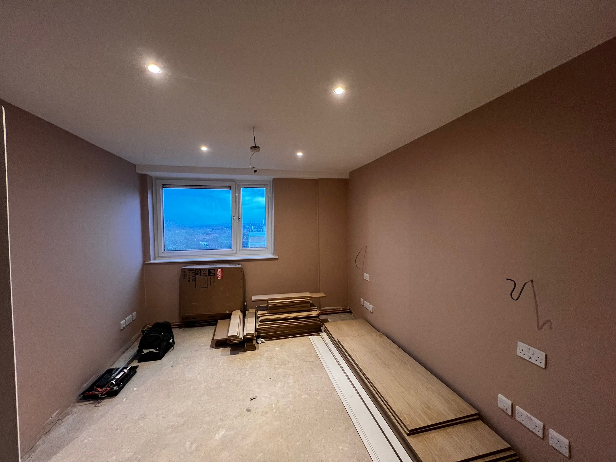 Bedroom Renovation — Recessed Lighting & Flooring — Brighton & Hove Property Repair Co. Brighton & Hove Bedroom Renovation — Recessed Lighting & Flooring — Brighton & Hove Property Repair Co. Brighton & Hove