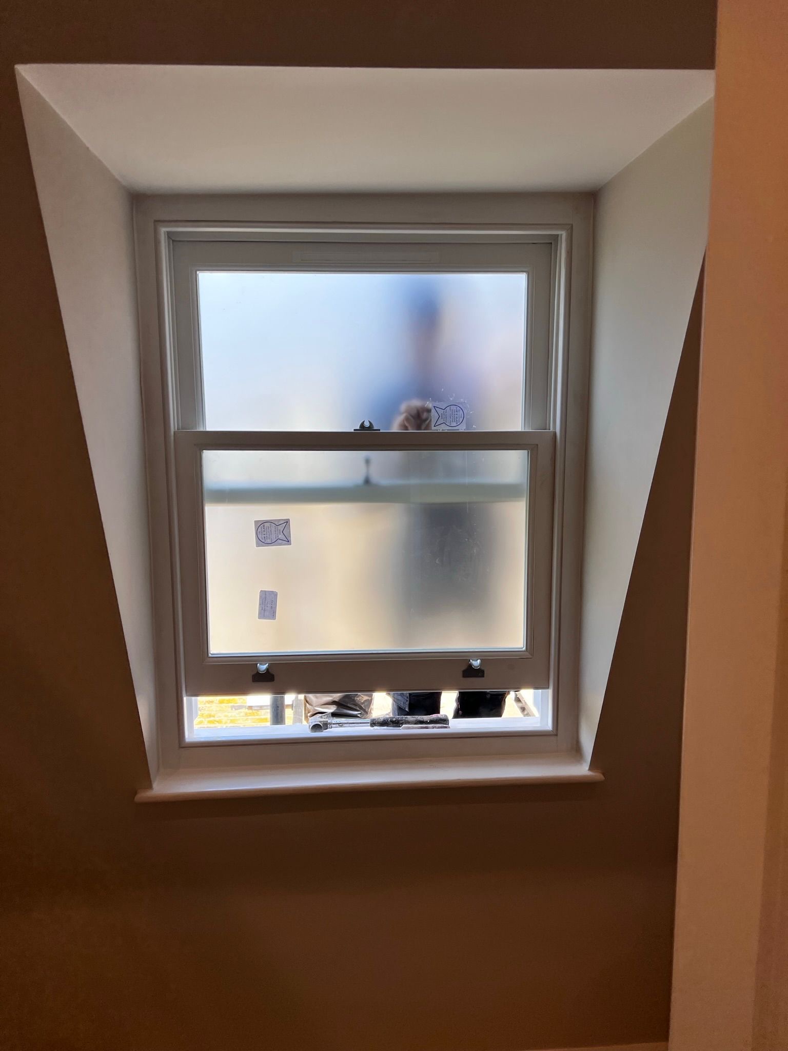 Frosted Sash Window — Deep Reveal Interior Finish — Brighton & Hove Property Repair Co. Brighton & Hove Frosted Sash Window — Deep Reveal Interior Finish — Brighton & Hove Property Repair Co. Brighton & Hove