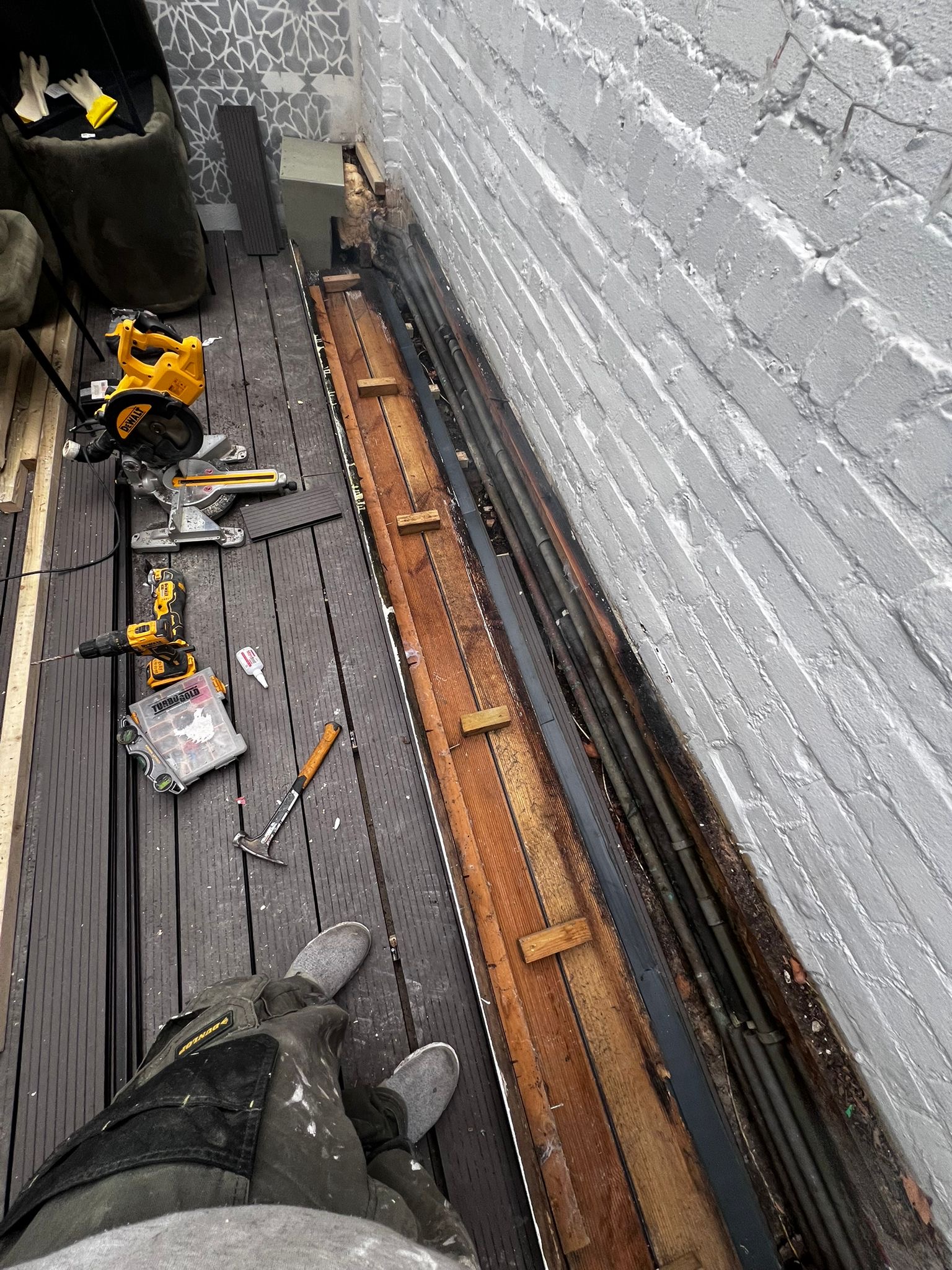 Composite garden decking — repair and replacement project