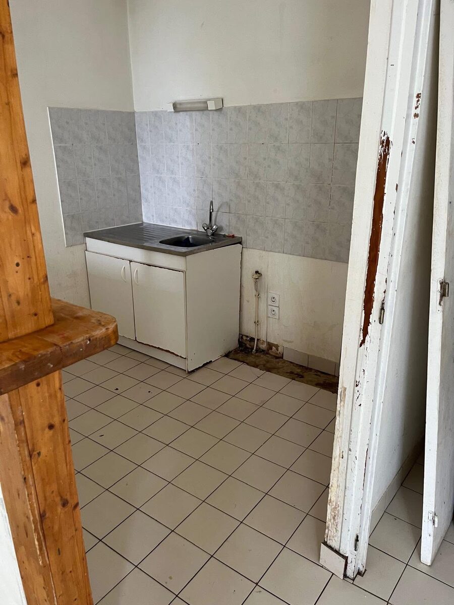 Kitchen Renovation — Before, Old Tiles & Damp Condition, Brighton — Brighton & Hove Property Repair Co. Brighton & Hove Kitchen Renovation — Before, Old Tiles & Damp Condition, Brighton — Brighton & Hove Property Repair Co. Brighton & Hove