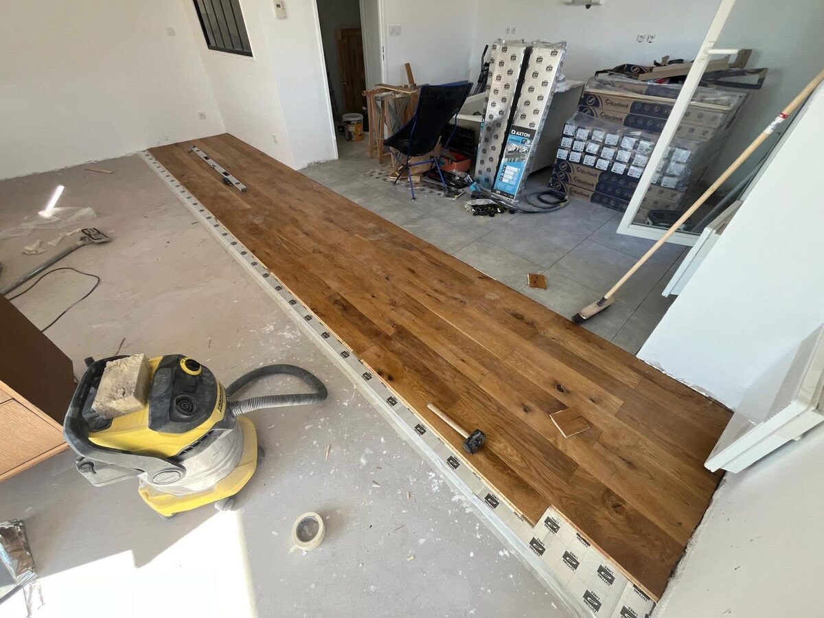 Engineered Oak Hardwood Floor Installation — In Progress, Brighton — Brighton & Hove Property Repair Co. Brighton & Hove Engineered Oak Hardwood Floor Installation — In Progress, Brighton — Brighton & Hove Property Repair Co. Brighton & Hove