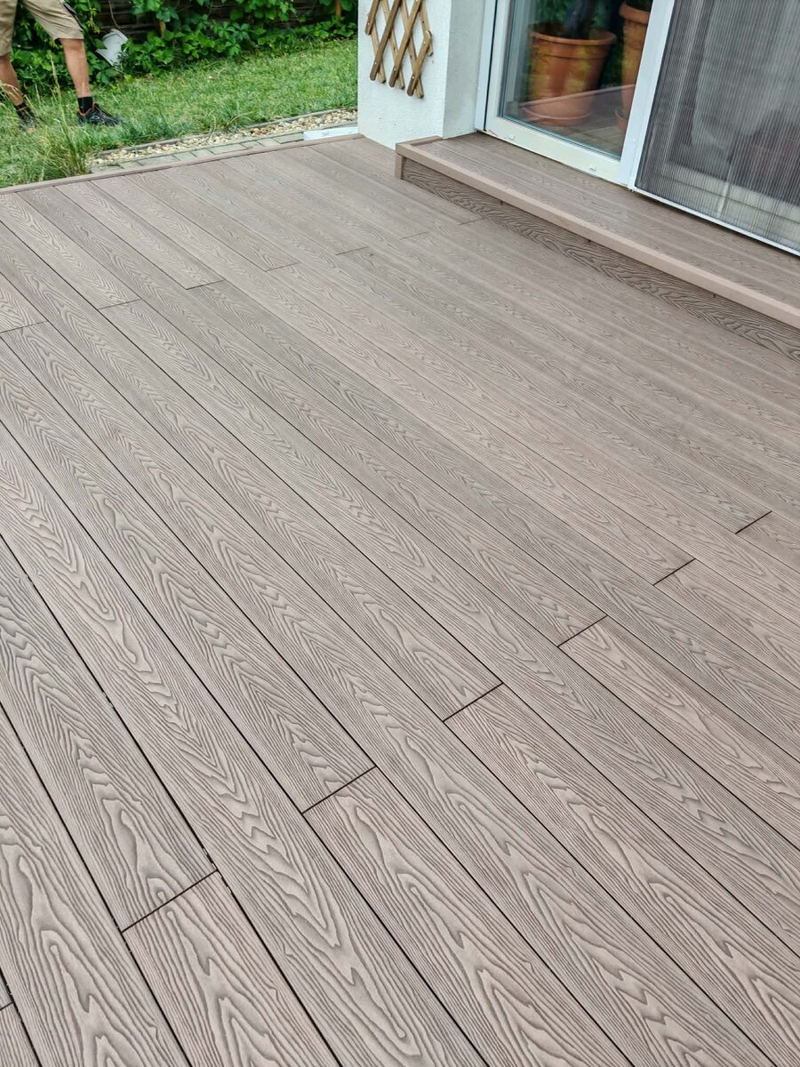 WPC composite decking — taupe finish, Hove garden