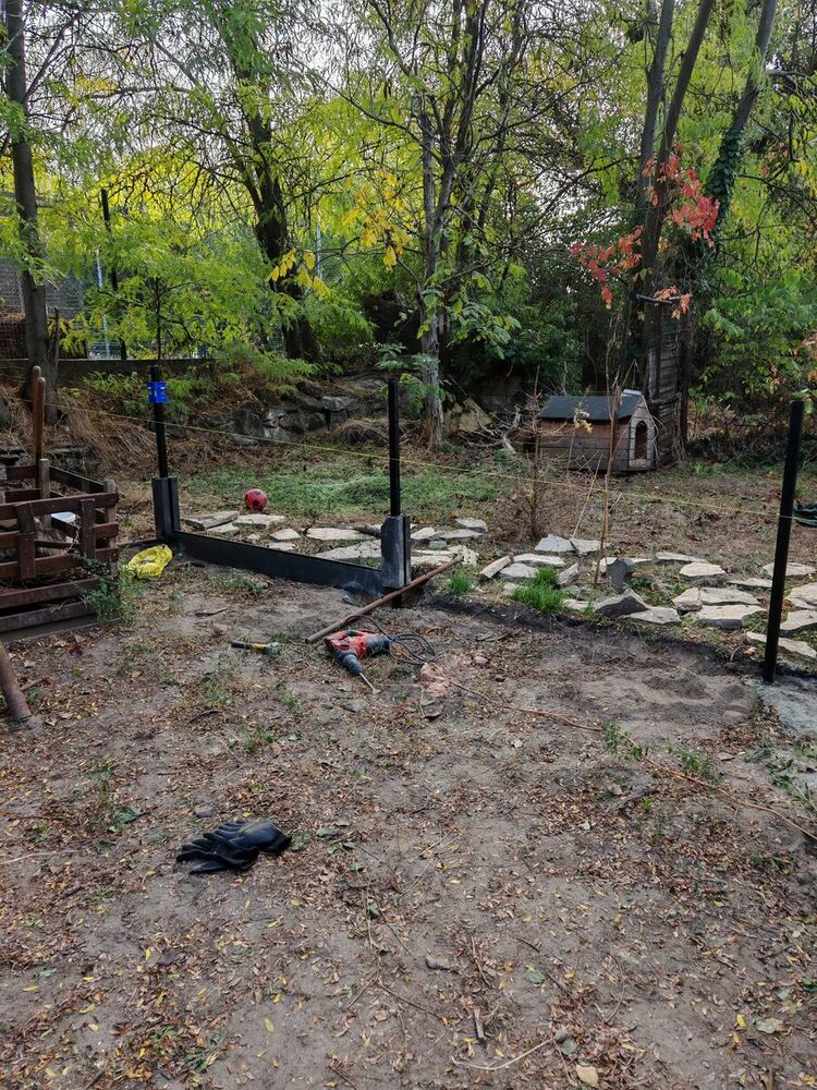 WPC fence steel post foundation groundwork — Brighton